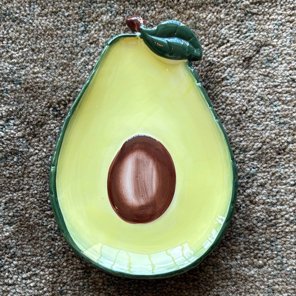 Ashland Avocado-Shaped Plate - Green and Brown